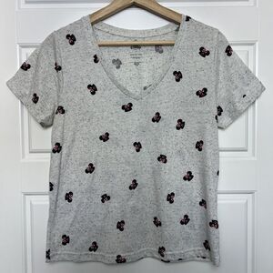 Disney Parks Minnie Mouse Hat Graphic Short Sleeve T Shirt Size Small Gray